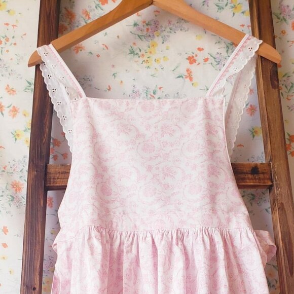 Pink Apron Dress, Vintage Style Cottage Apron - Picture 1 of 4